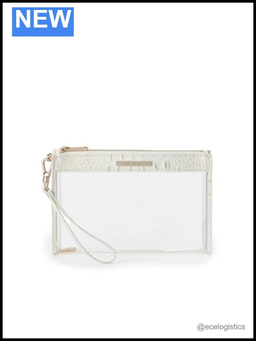 Leather Zip Top Wristlet with Removable Strap TSA Compliant Clutch Handbag
